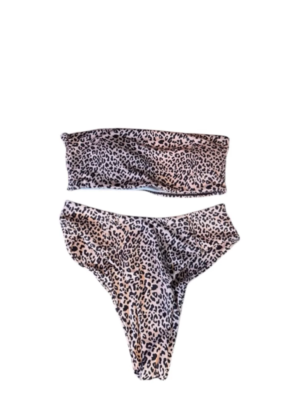 Women's Unbranded Bikini Set, Size M, Beige and Black leopard - Picture 1 of 3